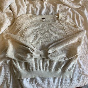 free people cream sweater/crewneck